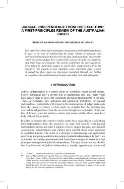 judicial independence from the executive: a first