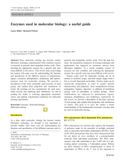 Enzymes used in molecular biology: a useful guide