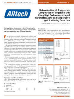 Determination of Triglyceride Composition of Vegetable Oils Using