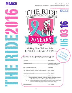 Less than 3 MORE MONTHS!!! - The Ride For Missing Children