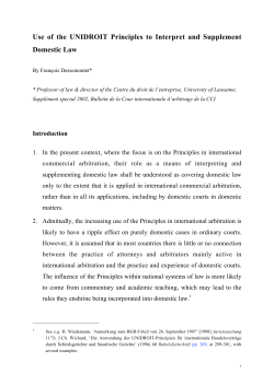 Use of the UNIDROIT Principles to Interpret and Supplement