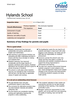 Hylands School - Ofsted Reports
