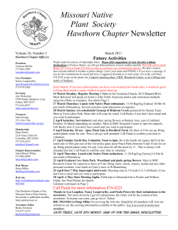 Missouri Native Plant Society Hawthorn Chapter