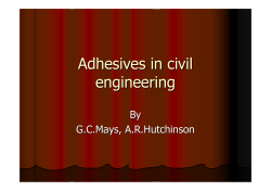 Adhesives in civil engineering