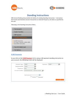 Standing Instructions
