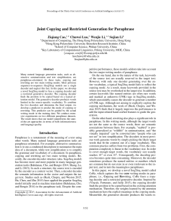 Joint Copying and Restricted Generation for Paraphrase