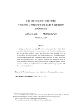 The Protestant Fiscal Ethic: Religious - HEC Lausanne
