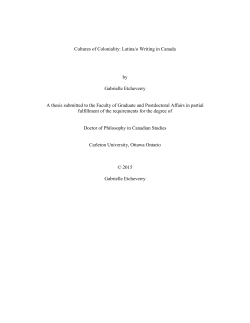 Cultures of Coloniality: Latina/o Writing in Canada by Gabrielle