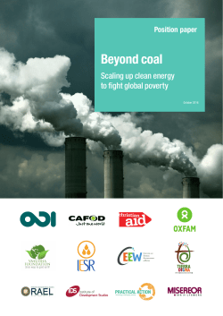 Beyond coal - scaling up clean energy to fight global poverty