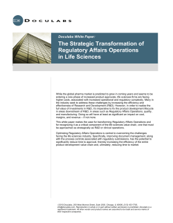 The Strategic Transformation of Regulatory Affairs Operations in Life