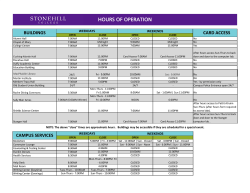 hours of operation - Stonehill College