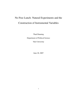 No Free Lunch: Natural Experiments and the