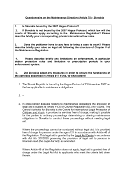 Dotazn&iacute;k k Nariadeniu o v&yacute;živnom (Čl&aacute;nok 70) &ndash; Slovensk&aacute; republika