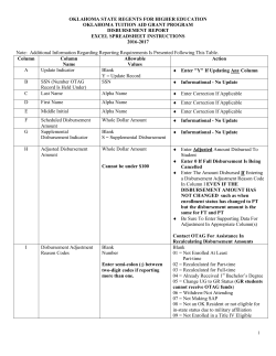OTAG Disbursement Report Instructions for Excel