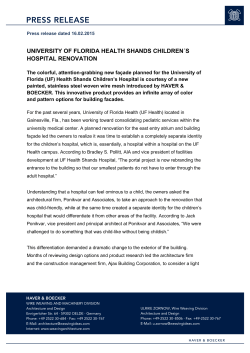 Press release UF Health Shands Children&acute;s Hospital