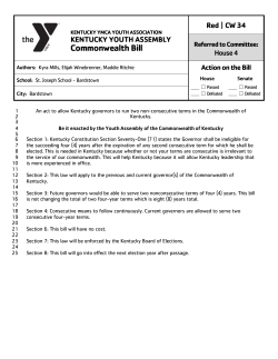 An act to allow Kentucky governors to run two non