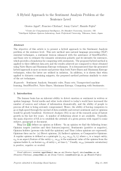 A Hybrid Approach to the Sentiment Analysis Problem at the