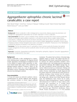 Aggregatibacter aphrophilus chronic lacrimal canaliculitis: a case