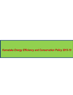 Draft Karnataka Energy Efficiency and Conservation Policy 2015-19