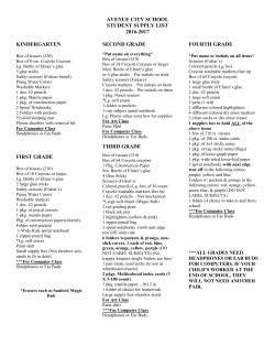 2016-2017 School Supply List - Avenue City School District