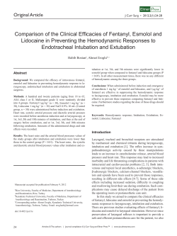 Comparison of the Clinical Efficacies of Fentanyl, Esmolol and