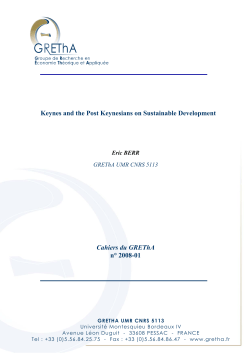 Keynes and the Post Keynesians on Sustainable