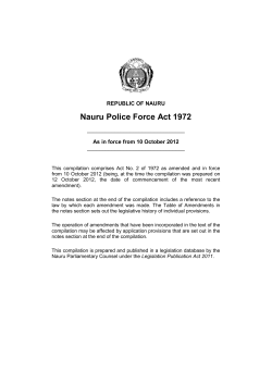 Nauru Police Force Act 1972