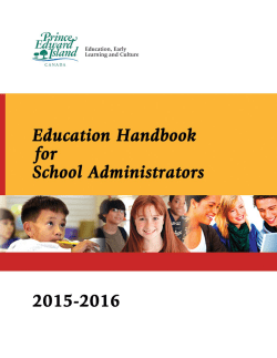Education Handbook for School Administrators, 2015-2016