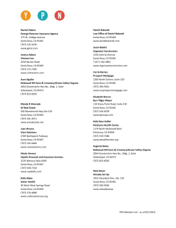 YPN Member List &ndash; as of 8/1/2016 Rachel Adams George Petersen