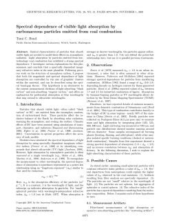 Spectral dependence of visible light absorption by carbonaceous