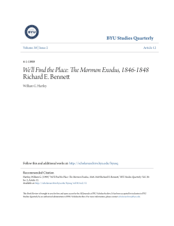 The Mormon Exodus, 1846-1848 Richard E. Bennett