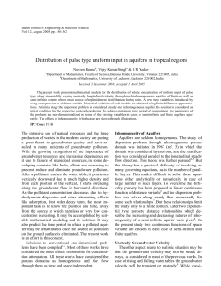 Distribution of pulse type uniform input in aquifers in tropical regions
