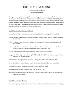 Master Class with Tim Burton: Selected Bibliography 1 The Higher