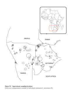 Figure S1 - Approximate sampling locations. Circle size is