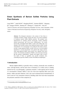 Green Synthesis of Barium Sulfate Particles Using Plant Extracts