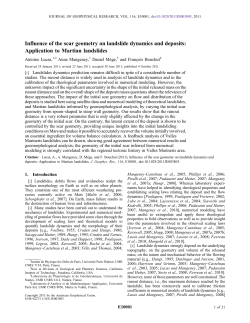 Influence of the scar geometry on landslide dynamics and deposits