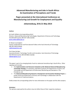 Advanced Manufacturing and Jobs in South Africa: An