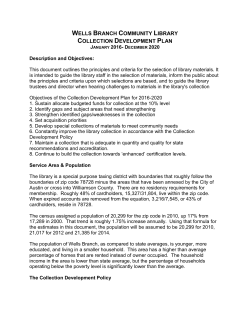 Collection Development Plan - Wells Branch Community Library