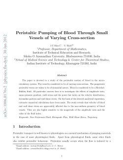 Peristaltic Pumping of Blood Through Small Vessels of Varying