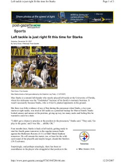 Left tackle is just right fit this time for Starks