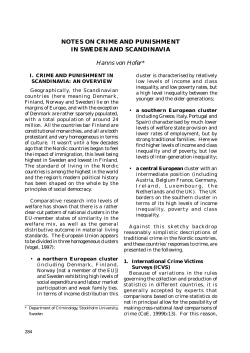 NOTES ON CRIME AND PUNISHMENT IN SWEDEN AND