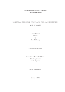 MATERIALS DESIGN OF SUBSTRATES FOR GAS ADSORPTION