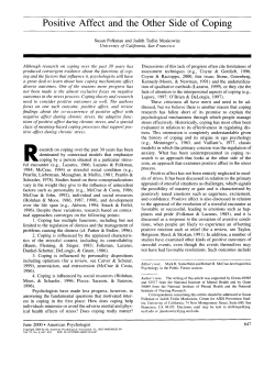 Positive Affect and the Other Side of Coping