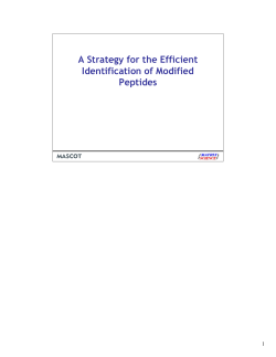 A Strategy for the Efficient Identification of Modified