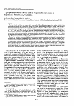 JELLISON, ROBERT. AND JOHN M. MELACK. Algal photosynthetic