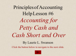 Accounting for Petty Cash and Cash Short and Over