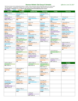 Group Exercise Schedule
