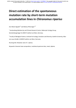 Direct estimation of the spontaneous mutation rate by short