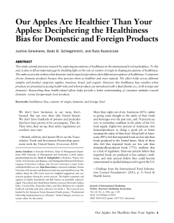 Our Apples Are Healthier Than Your Apples: Deciphering the