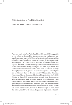 A Reintroduction to Asa Philip Randolph